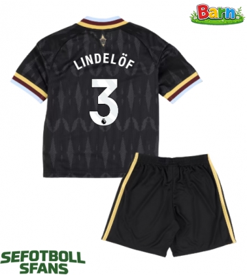 Aston Villa Victor Lindelof #3 Bortaställ Barn 2026-27 Kortärmad (+ Korta byxor)